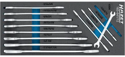 Image de Jeu de clés à six pans extérieurs Hazet, 12 pièces, 1/4 - 1.1/4
