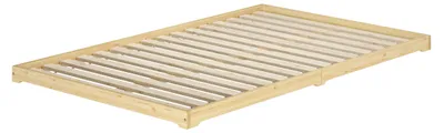 Produktbild von Überlanges Futonbett Holzbett niedrige Sitzkante 140x220 Kiefer lackiert V-60.47K-14-220Rollrost inkl.