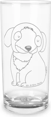 Produktbild von Mr. & Mrs. Panda Longdrinkglas Hund Entspannen 200 ml - Transparent - Geschenk, Tumbler, Glas, Entspannt, Schwarzer, Süß, Wasserglas, Wasserbecher, Cocktailglas, Liebe