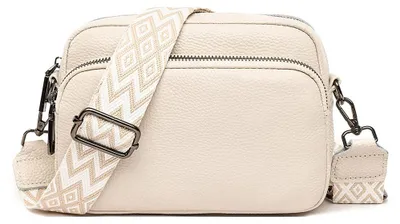 Produktbild von Damen-Handytasche, Umhängetasche aus echtem Leder, Handytasche zum Aufhängen, kleine, moderne Tasche mit breitem Schultergurt und 3 Fächern