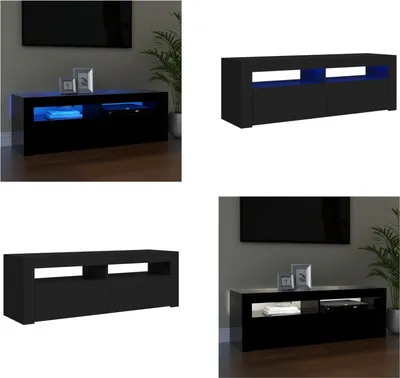 Image de vidaXL Armoire TV avec lampes LED Noir 120x35x40 cm - Armoire TV - Armoire TV Avec Lampes LED - Armoire TV Avec Lampes LED