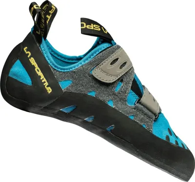 A single climbing shoe is shown against a white background.