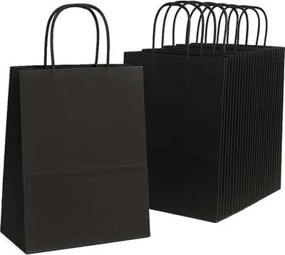 Zdjęcie produktu dla Torba Papierowa Na Prezent Pakiet 180x80x225 czarna 10 szt