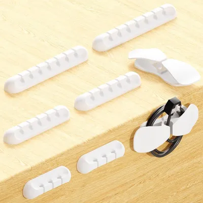 Selbstklebende Kabelhalter Set - Multifunktionaler Kabelorganizer für USB-Ladekabel - 8 Stück