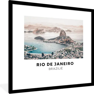 Produktbild von MuchoWow® Gerahmtes Poster Brasilien - Wasser - Sonne 40x40 cm - Poster mit Schwarzem Bilderrahmen Wandposter Rahmen Foto Bilder - Poster - Plakat im Rahmen