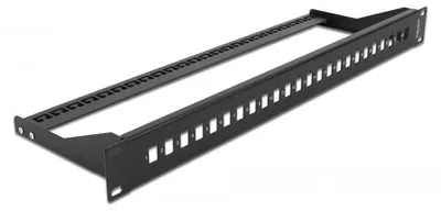 Zdjęcie produktu dla Delock - Patchpanel (Blindblech) - Rack montierbar - Schwarz - 1U - 48.3 cm (19") - 24 Ports