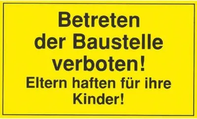 Produktbild von Hinweisschild - Betreten der Baustelle verboten - Gr. ca. 25 x 15cm – 308410