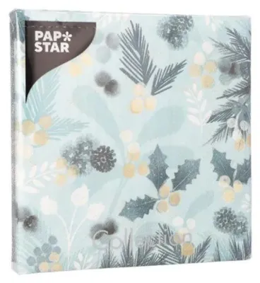 Obrázek produktu pro Papstar ubrousky modré vánoční třívrstvé 33 x 33 cm 20 kusů