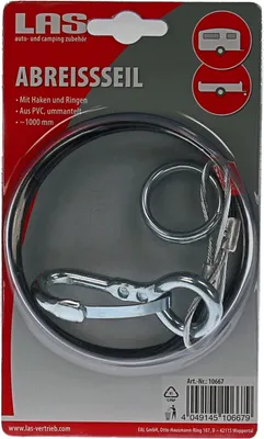 Produktbild von LAS Abreißseil mit Haken und Ringen 1m