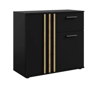 Image de AX LIVING Commode avec tiroir Turell 2P1T - 80 cm noir