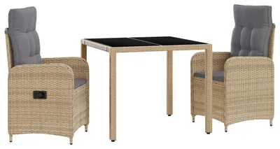 Immagine prodotto di Set da pranzo per esterni 3 pcs Beige e Grigio Chiaro