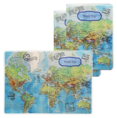 Produktbild von kwmobile 3x Reisepass Kunststoff Schutzhülle Blau Grün Weiß - Ausweis Hülle Impfpass Schutz - Cover Reisepasshülle Ausweishülle
