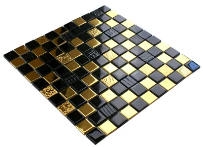 Zdjęcie produktu dla Złota szklana mozaika ceramiczna "Black Glam", błyszcząca złota mozaika