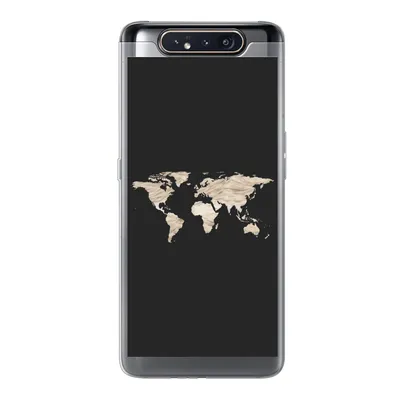 Produktbild von MuchoWow® Handyhülle Schutzhülle Hülle für Samsung Galaxy A80 Weltkarte - Heu - Braun Silikon Softcase Handy Hülle - Schutzdeckel