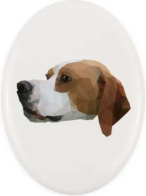 Produktbild von English Pointer, Englischer Pointer - Fliese mit geometrischem Bild und Schriftzug der Marke Art-Dog