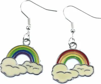 Produktbild von Regenbogen Ohrringe Miniblings Hänger Fantasy Wolke Kind Kinderschmuck Rainbow LGBTQ+