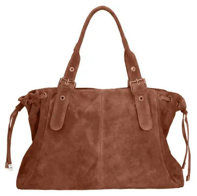 Immagine prodotto di Borsa a mano donna pelle scamosciata Italy Chiusura zip Black B UNICA 41x28.5x20 cm
