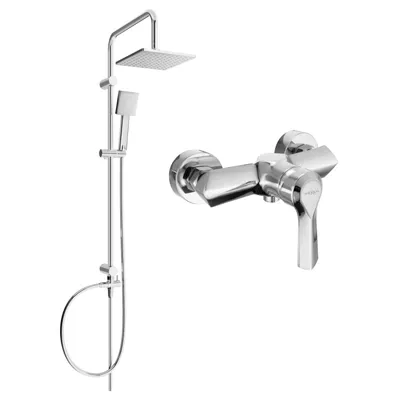 Obrázek produktu pro Mexen Tord odkrytý sprchový set s dešťovou sprchovou hlavicí a sprchovou baterií Sabre, Chromovaná - 72140200-00