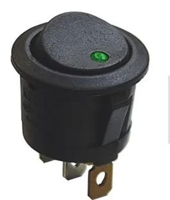 Image de Interrupteur rotatif rond, 230V, LED verte