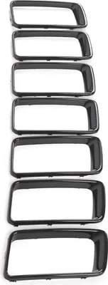 Immagine prodotto di 7 parti/set griglia anteriore anello nero lucido modifica sostituzione per Grand Cherokee 2014-2016