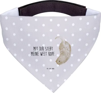 Produktbild von Mr. & Mrs. Panda Halstuch Otter Kopfüber - Grau Pastell - Geschenk, Seeotter, Verliebt, Für Hunde, Hund, Liebe, Hundehalstuch, Verknallt, Niedlich, Tuch