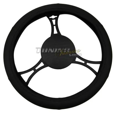 Zdjęcie produktu dla Pokrowiec na kierownicę z imitacji skóry PREMIUM RING 37-39cm CZARNY wiele pojazdów