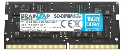 Image de BRAINZAP 16 Go DDR4 2666 MHz PC4-2666V-SC0-11 SO-DIMM CL19 2Rx8 1,2V, mémoire vive non tamponnée, non ECC, pour ordinateur portable