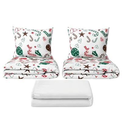 Immagine prodotto di Set di lenzuola matrimoniale Baňky - 2 lenzuola, lenzuolo con angoli 180x200 cm (030), colore bianco, Immagine generata dall'IA