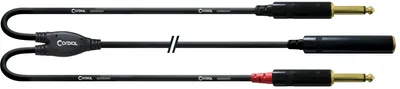 Productafbeelding van Cordial CFY 0.3 KPP, 2 x 6.35mm, Samec, 6.35mm, Samice, 0,3 meter, Zwart