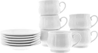 Produktbild von Edles Mokkatassen-Set aus feinem Porzellan 100ml – stilvoll & zeitlos Weiß