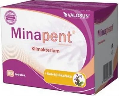 Zdjęcie produktu dla Minapent, dostępny w opakowaniach po 90 tabletek.