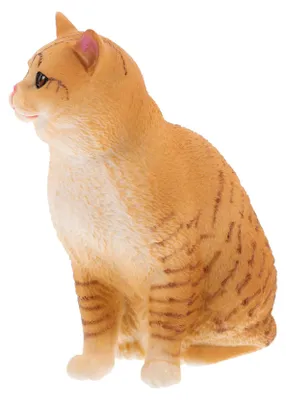Katzenfigur aus Kunststoff, gelb, 8,2x8x4 cm