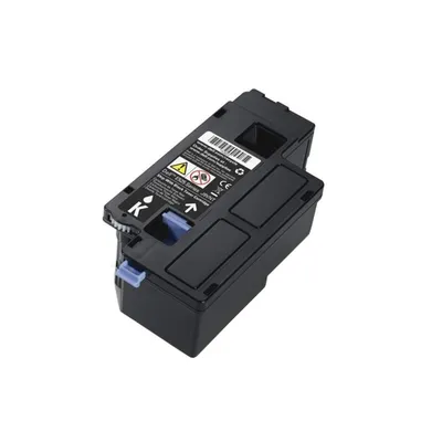 A black toner cartridge is shown against a white background.