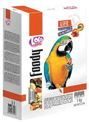 Produktbild von LoLo Pets FOODY VEGGIES AND FRUITS - GROSSE GEMÜSE- UND TROPISCHE FRÜCHTESTÜCKE - Futter für große Papageien 900 g