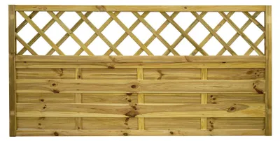 Produktbild von Ligna Gard Dichtzaun Lausanne gerade mit Rankgitter 180x90 cm Holzzaun Kiefer Kesseldruckimprägniert 44x44 mm Rahmen