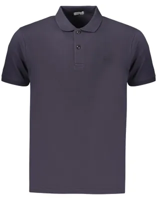Produktbild von Herren Kurzarm-Poloshirt Blau mit Stickerei und 2 Knöpfen