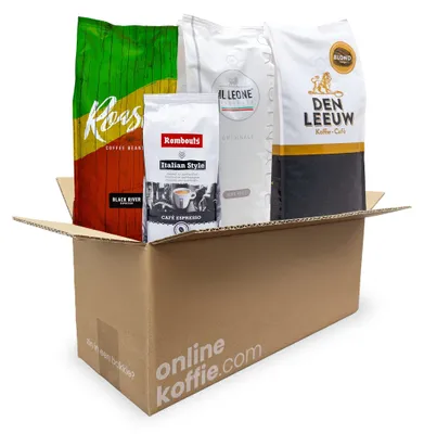 Produktbild von Kaffee Probierpaket 3,5kg - Illy - Il Leone Espresso - Den Leeuw Kaffee - Roasta Coffee - Rombouts, 5 Sorten Arabica und Robusta - Vorteilspack