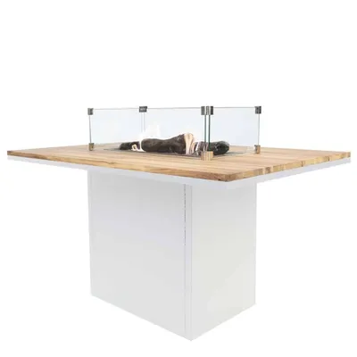 Productafbeelding van Cosiloft 120 relax excl. glas dining tafel white frame / teak top Cosi