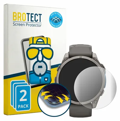Produktbild von 2x BROTECT Fullscreen Schutzfolie für Garmin Fenix 9 (47 mm) Displayschutz Folie Fullcover Matt Entspiegelungsfolie