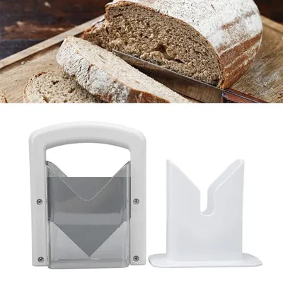 Produktbild von Brotschneider Bagel Cutter Edelstahl Klinge mit Sicherheitsabdeckung rutschfest für Frühstück n 18x9x22cm
