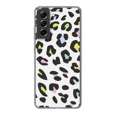 Produktbild von MuchoWow® Handyhülle Schutzhülle Hülle für Samsung Galaxy S21 FE Pantherdruck - Farben - Schwarz Silikon Softcase Handy Hülle - Mobiltelefonhülle