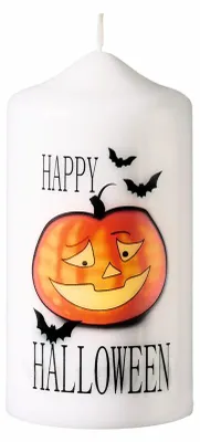 Produktbild von Kerze Halloween "Happy Halloween" 120 x Ø 60 mm
