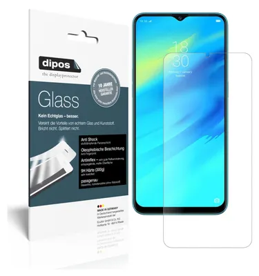 Produktbild von 2x Schutzfolie für Oppo Realme 2 Pro matt - Anti-Shock 9H Folie dipos Glass