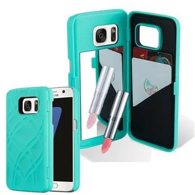 Image de Cadorabo Housse pour Samsung Galaxy S7 en rose Hard Case Housse pour téléphone portable avec compartiments pour cartes miroir