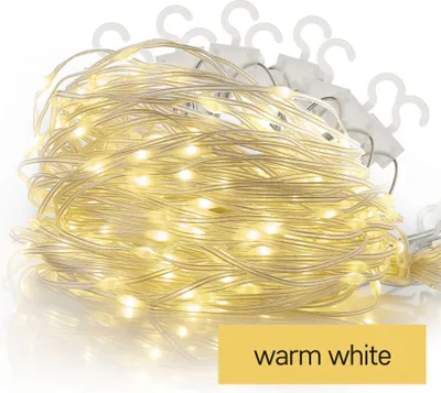 LED vánoční drop řetěz – záclona, 1,7x2 m, venkovní i vnitřní, teplá bílá, programy