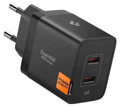 Produktbild von Spigen Essential EE472EU, Drinnen, AC, Schwarz
