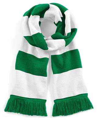 Image de Écharpe unie Beechfield, rayée, pour adultes FK1554 (taille unique) (vert irlandais/blanc)