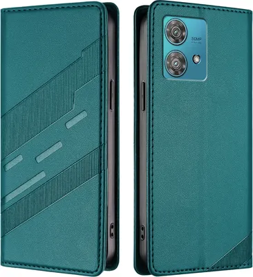 Produktbild von Hülle für Motorola Edge 40 Neo, Kunstleder Brieftaschen Handyhülle mit Kartenfach und Standfunktion Grün