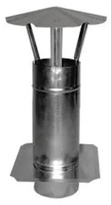 Obrázok produktu pre Ventilačný komín, pozinkovaný, s montážnou platňou o rozmere 120 mm, určený na montáž na strechu