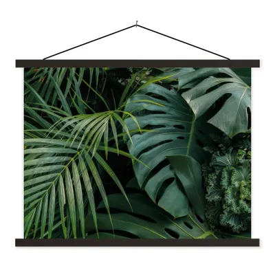 Produktbild von MuchoWow® Textilposter Pflanzen - Dschungel - Blätter - Tropisch 60x45 cm mit schwarzem Rahmen - Poster Schlafzimmer